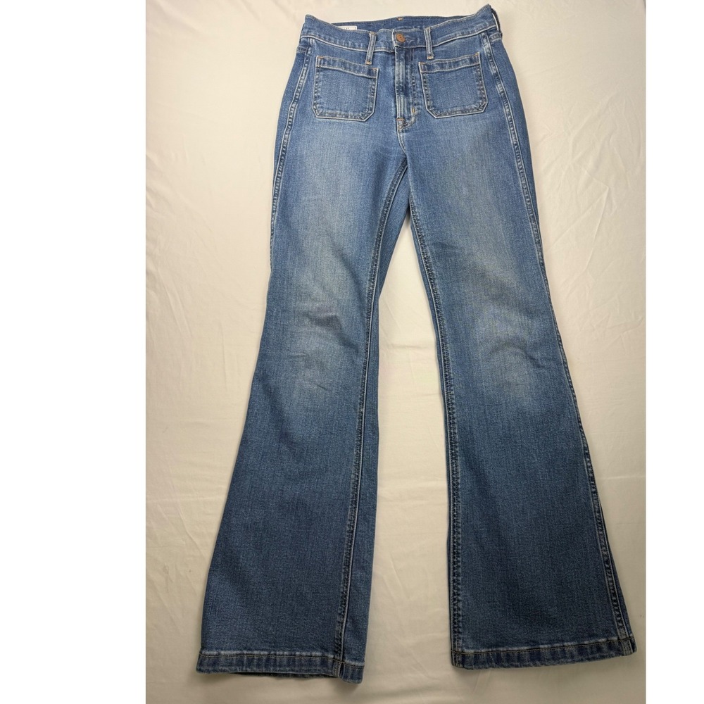 Gap 26 70s Flare High Rise Jeans Medium Indigo Stretch Denim